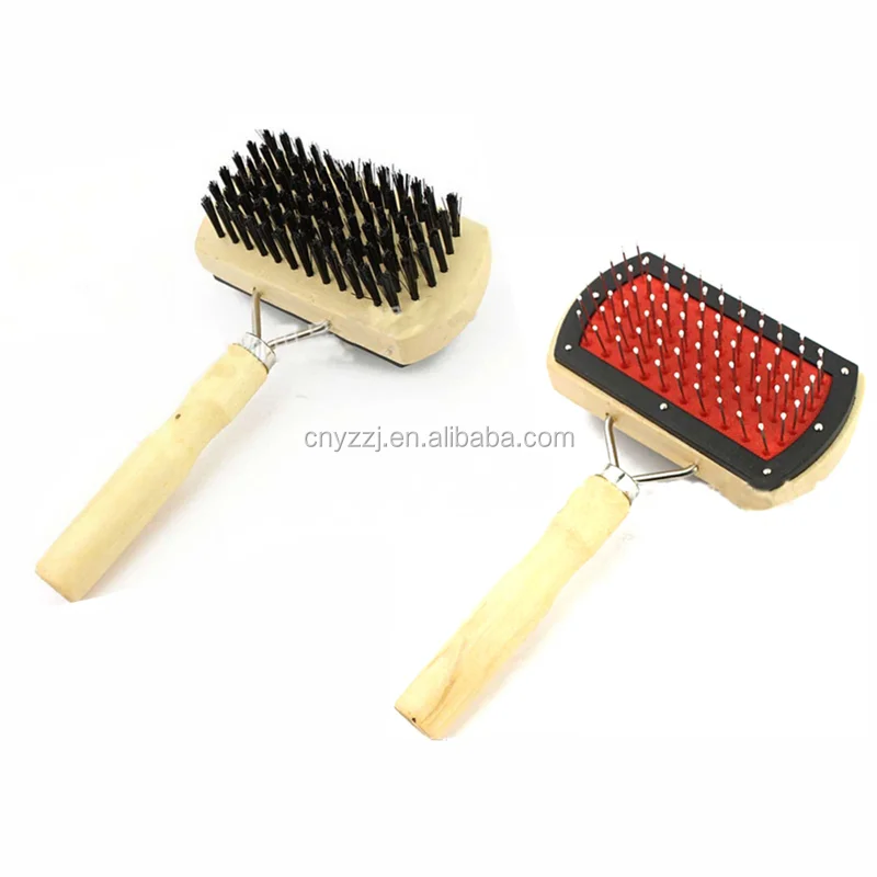 3 pc Pet Grooming Set Dog Brush Kit Pet Beard and Hair Brush Comb with Wooden Handle