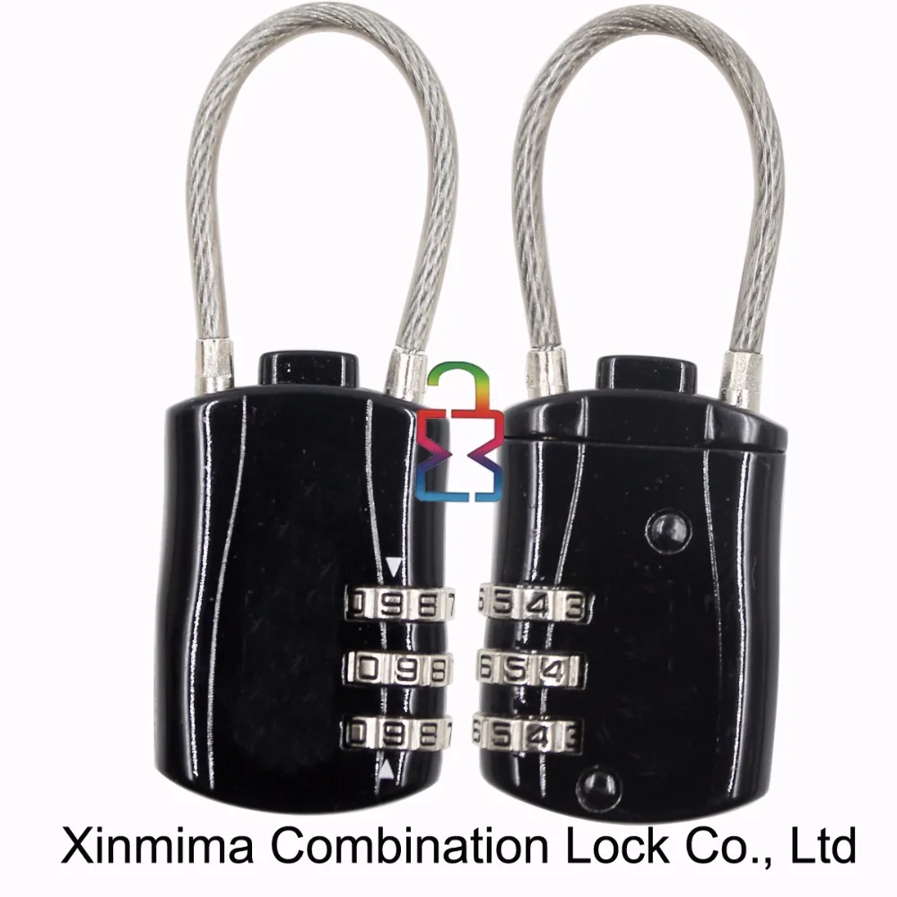 Прочный черный стали сережка закодированный Кабель кодовый замок