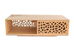 Slide Modern Design for living room Solid Bamboo Coffee Table with sliding door