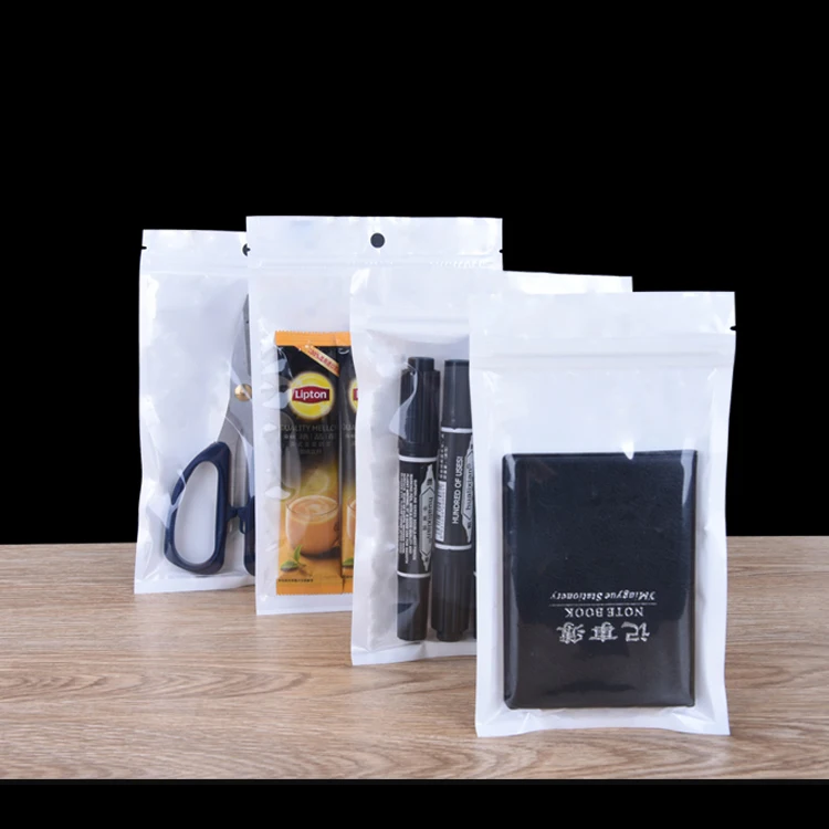 Customizable Size Resealable LDPE Plastic Pouch White Zipper Top Mobile Accessories Packaging Shop Industrial Mobile Phone Case