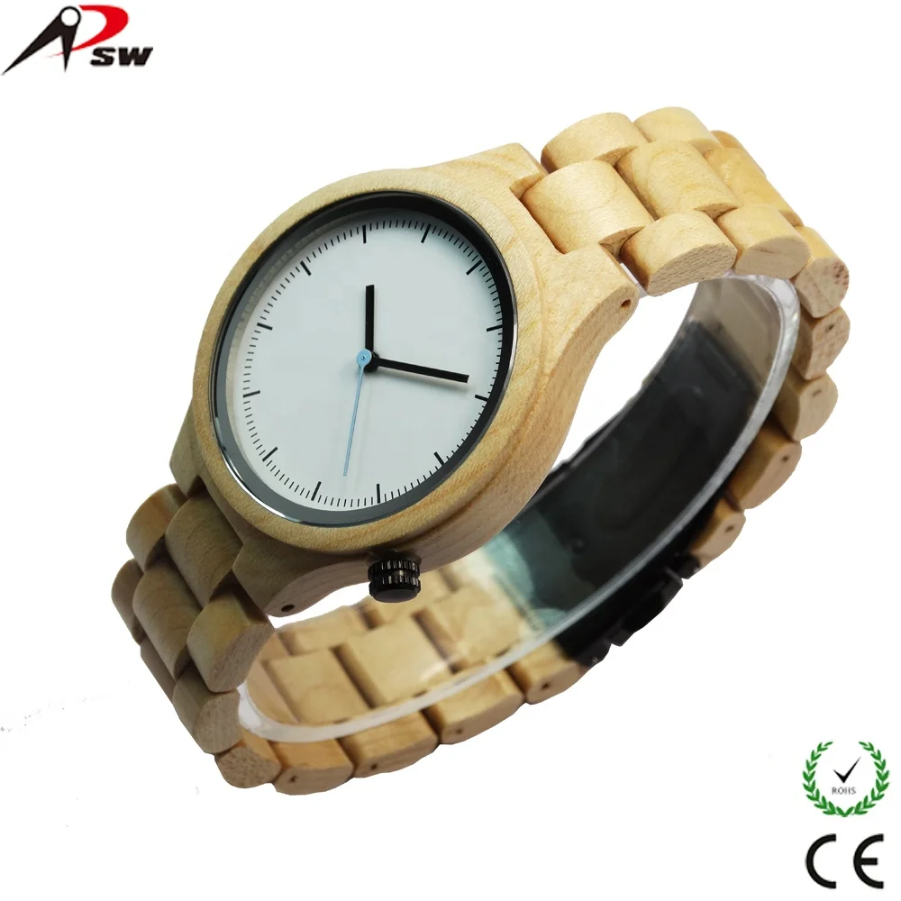 Minimalist miyota 2035 movement watch men wood bamboo private own label