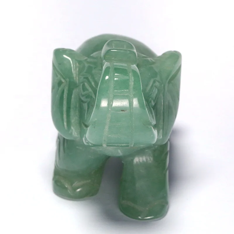 Wholesale quality green Aventurine  jade elephant sculpture home decoration
