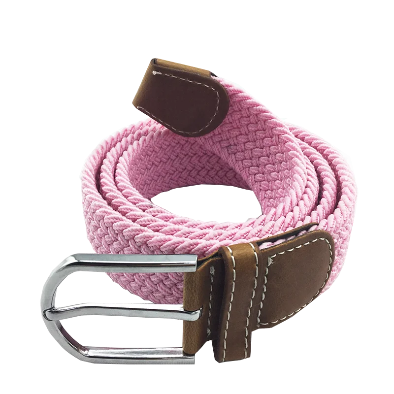 Women Men Canvas Braided Elastic Stretch Fabric Belt