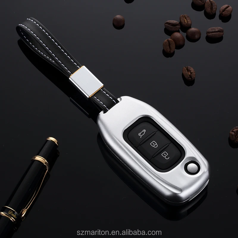 
Silver Color Metal Alloy Cover For Clio Kangoo Modus Megane 3 Button FOB remote key shell case 