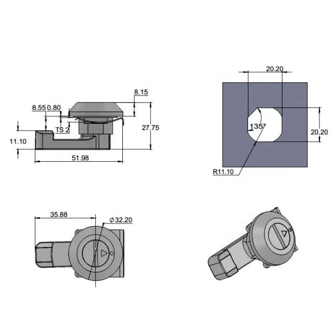
HHL-060 free shipping DDP cam lock for panel door metal file cabinet 