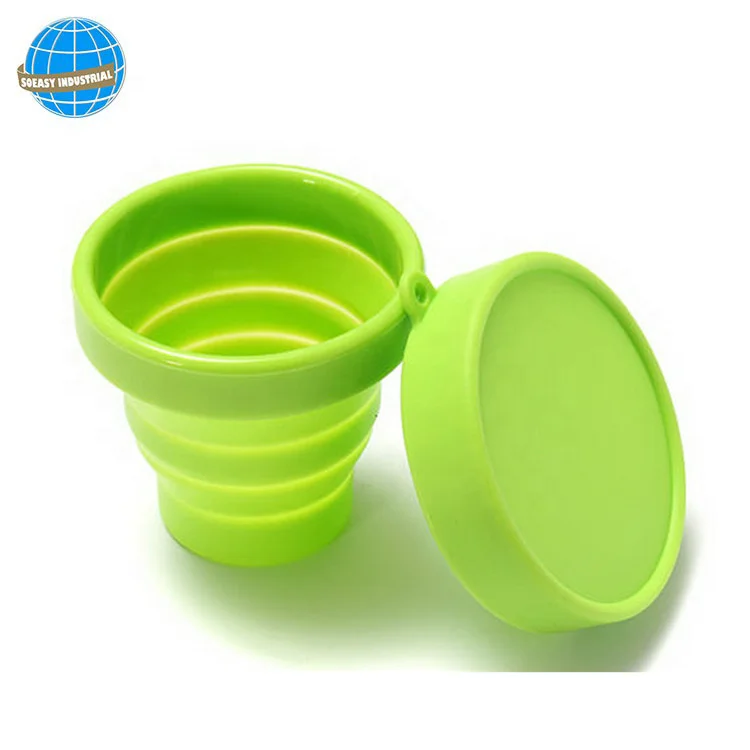 Portable and Collapsible Silicone Folding Cup Lid Foldable Silicone Coffee Drinking Cup