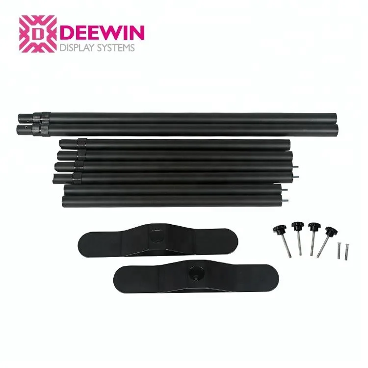 Adjustable aluminum telescopic banner stand for trade show exhibit