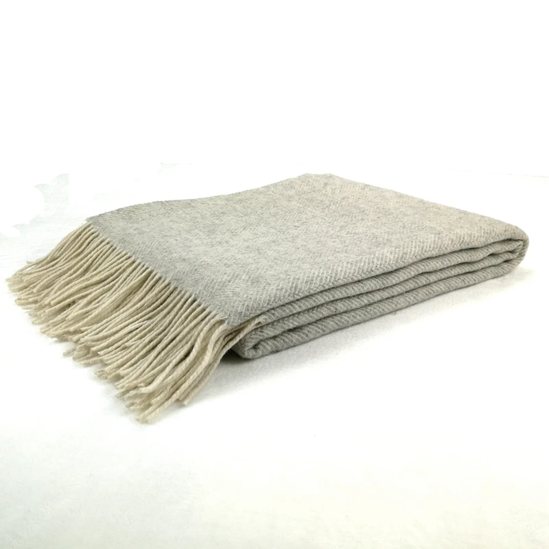 Одеяло из 100% мериносовой шерсти с узором в елочку большого размера оптовая продажа одеял
