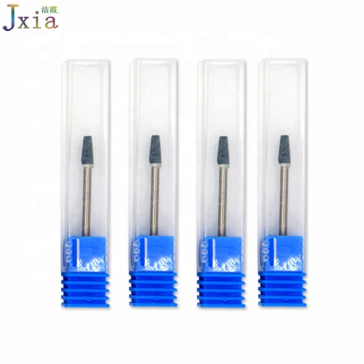 Professional Round Cones Cutter Grinding Head Nail Manicure Electric Machine Drill Bits with Wheel Metal Shank