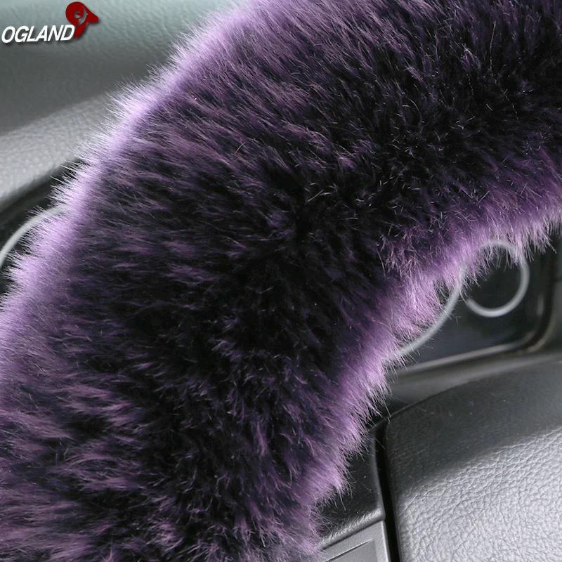 Genuine Australian Sheepskin Fur Car Steering Wheel Cover for Adults Women Man Car Interior Accessories