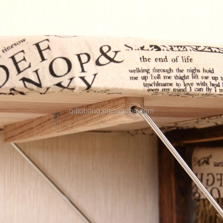 Folding wood ironing boards with storage cabinet