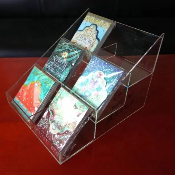 China factory custom counter top clear acrylic notebook display rack stand