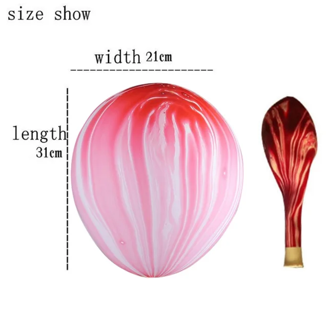 100Pcs 12inch Wedding Decoration Colorful Latex Agate Marble Balloons for Baby Shower Birthday Party Decor Supplies Kids Toys