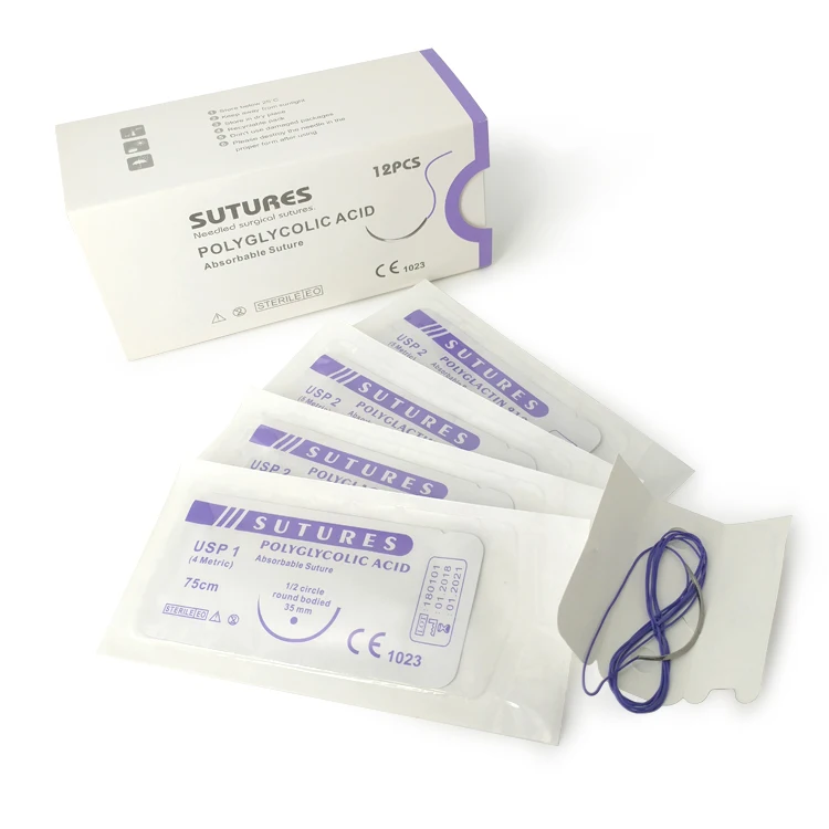 
Sterile PGA surgical suture Absorbable Polyglycolic Acid suture 
