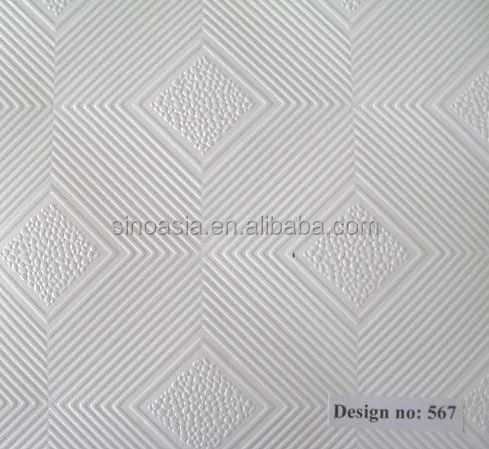 
Design 567 pvc faced pvc laminated gypsum ceiling board/ceiling tiles with aluminum foil backing 