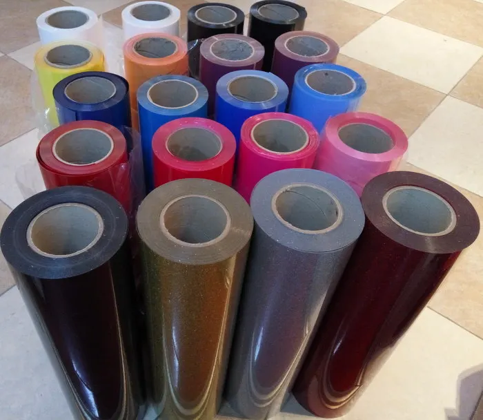 
Super glitter blue color heat transfer vinyl roll for textiles 