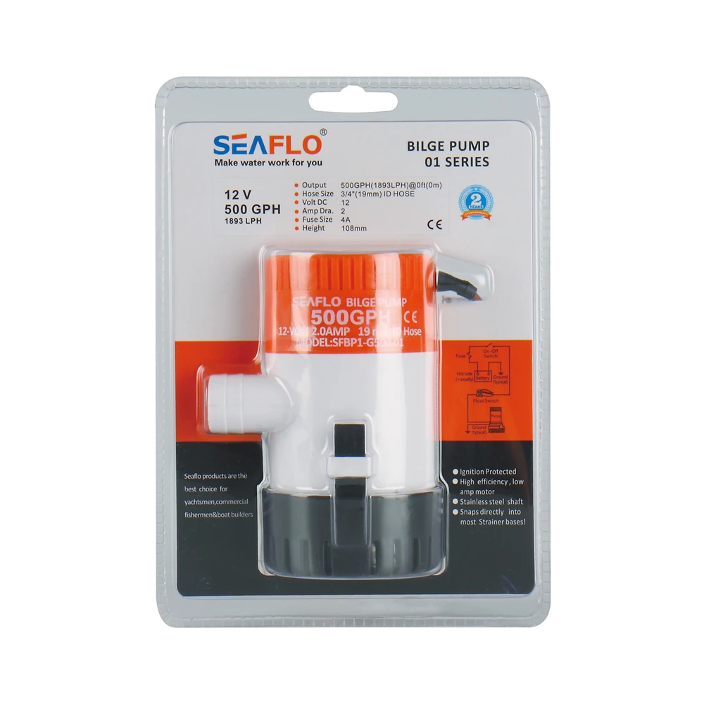 SEAFLO 500 Gallon manual bilge handle pump for small to medium-sized boats 1100gph bilge pump
