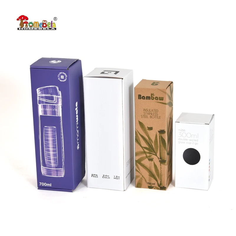 Custom logo water bottle cardboard carton bottle packaging box for 100ml bottle