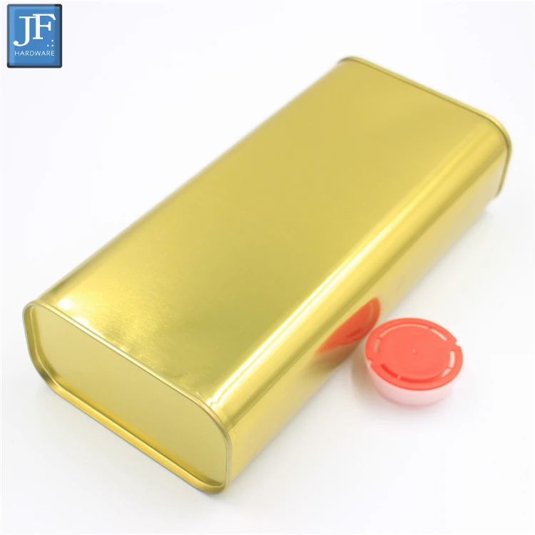 Empty customized printing 1.5L food grade golden color edible cooking oil metal tin can