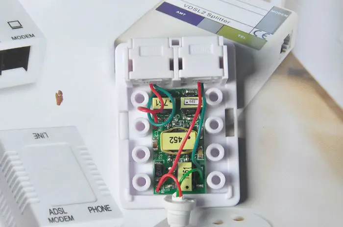 2 Ports Dual DSL ADSL RJ11 and RJ45 Splitter For Phone and Modem
