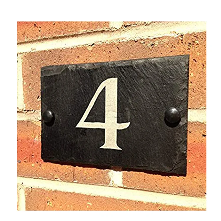 
Most Popular Wholesale Natural Engraved Slate House Number 