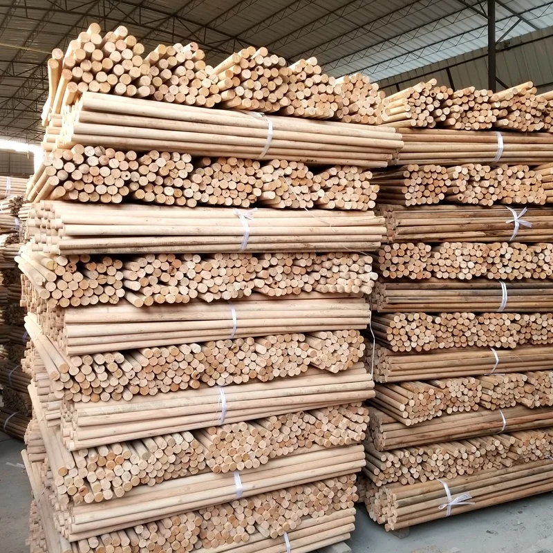 Dome-end and thread tip  Wooden Handle stick for broom push brush holder woods poles for cleaning tool