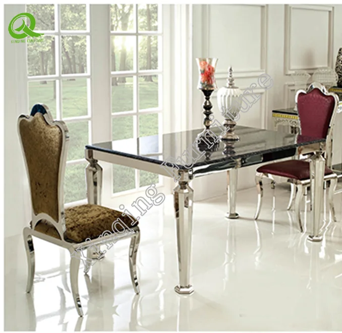 Hot Selling Modern Stainless Steel Marble DiningTable for Living Room Furniture