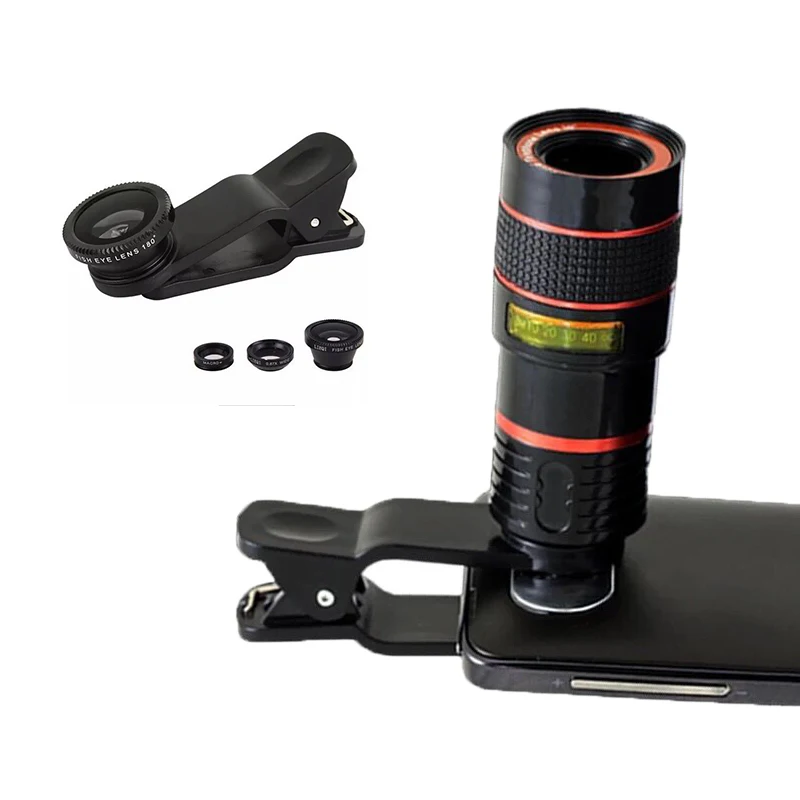 LIGINN best selling products in amazon 8x mobile phone telephoto zoom lens kit wide angle fisheye lens