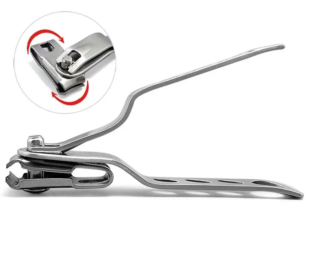 2pcs Nail Clippers with 360-Degree Rotating Head Long Handle, Stainless Steel Fingernails and Toenails Cutter