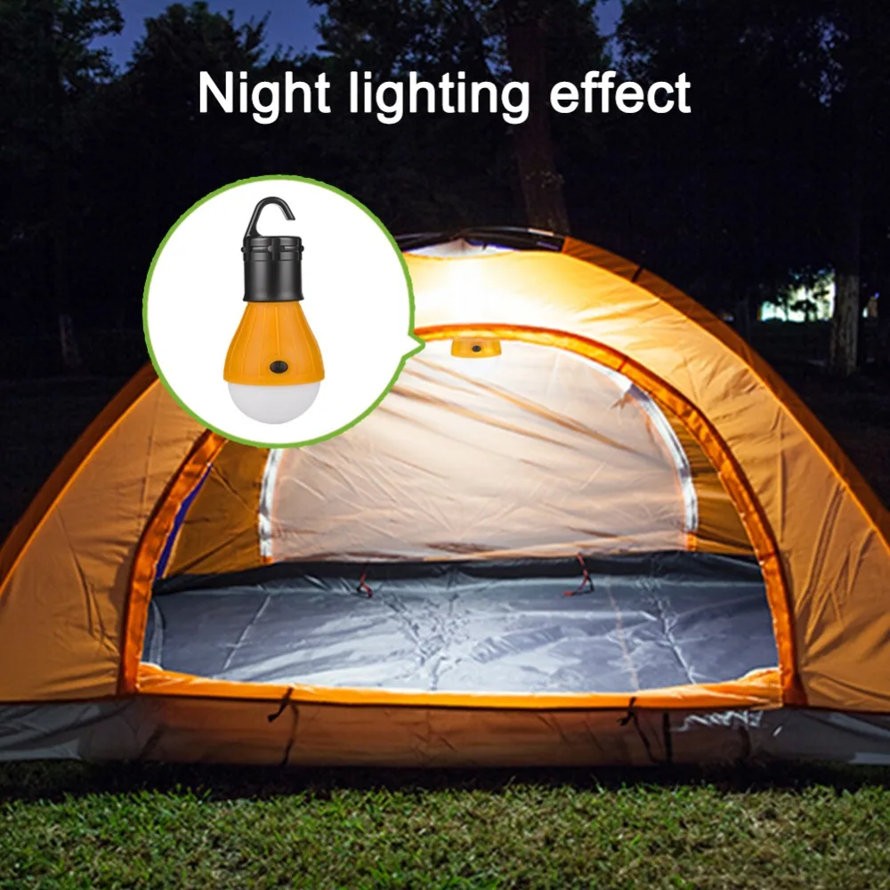 Portable Battery Powered Hanging Tent Lamp Emergency LED Camping Bulb Light Camping Lantern with Three Speed Mode