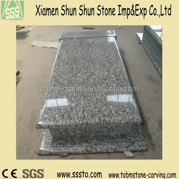 high polished sea weave white granite monument