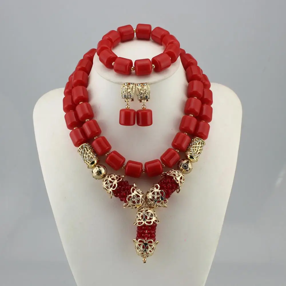 wedding jewelry african handmade coral beads original quality T98