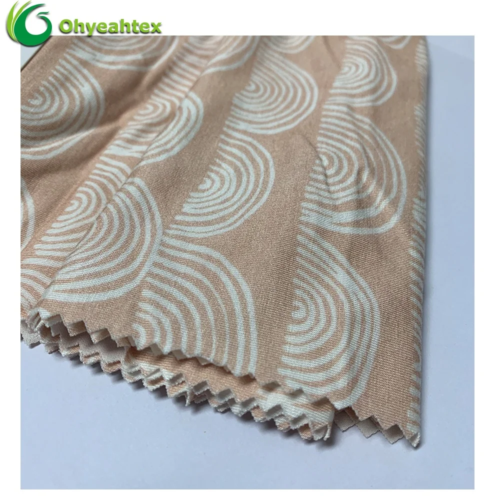 Anti-Mildew Custom Knitting Single Jersey Printed Bamboo Spandex Fabric For Baby