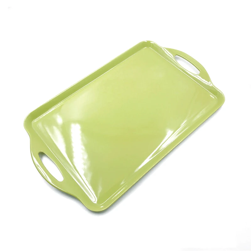 Plastic melamine tray service tray with handles