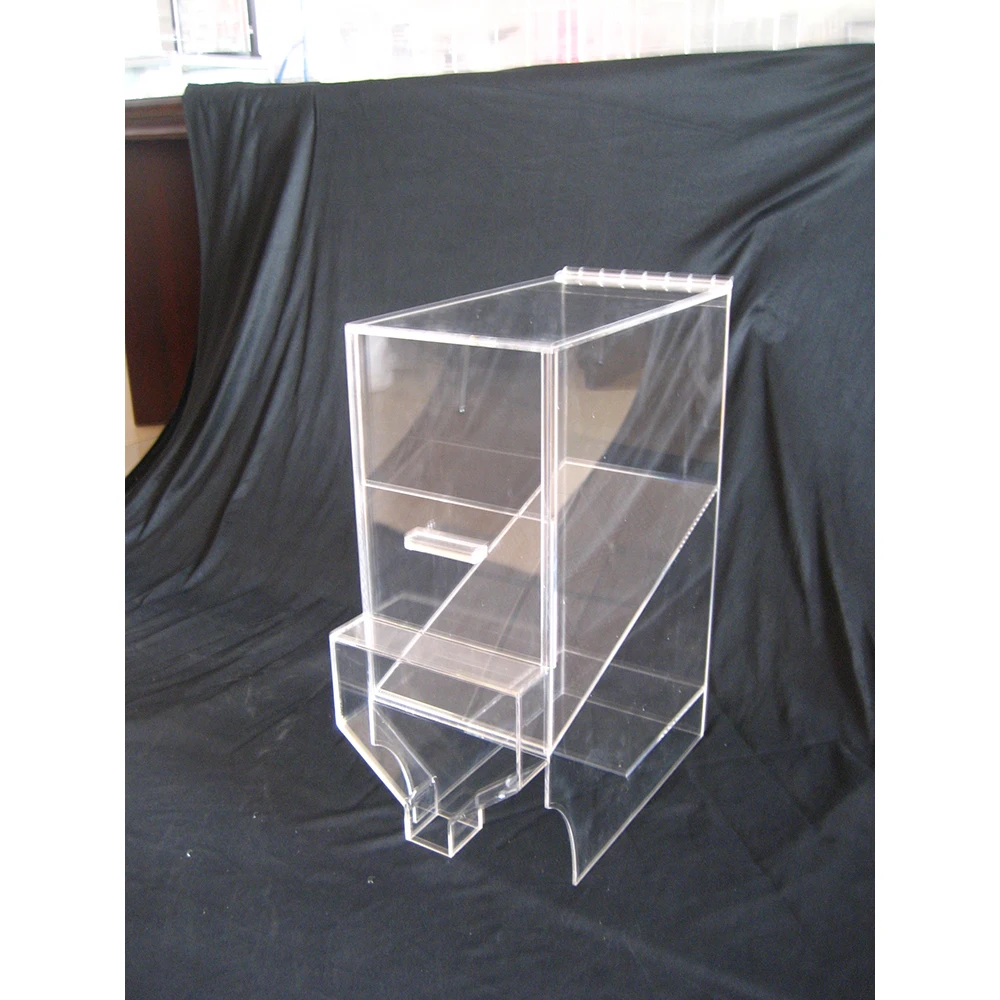 Iange custom transparent band cover acrylic candy display rack, suitable for supermarket display