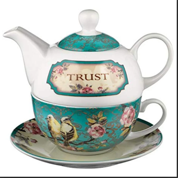 Flower blossom moroccan custom ceramic personalized  afternoon tea set