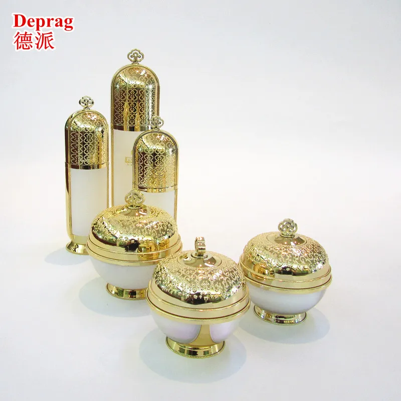 
new imperial crown shape luxury cosmetic bottles acrylic bottle empty cosmetic cream jar 