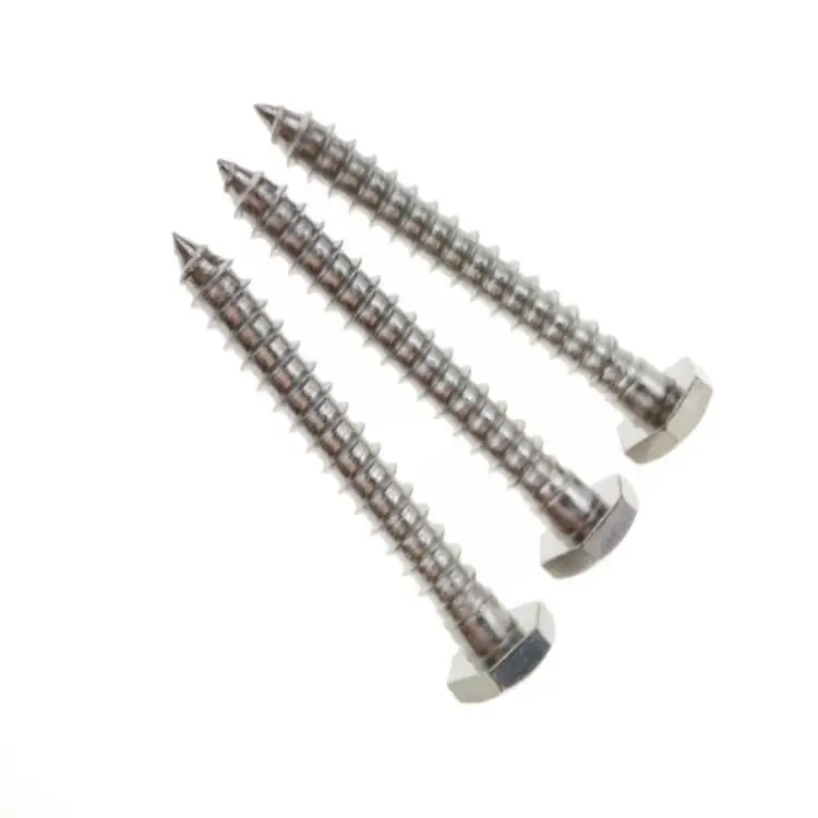 
Hex Head Wood Screws Stainless Steel Standard Fastener ASME B18.2.1 1/4 Wood Threads 