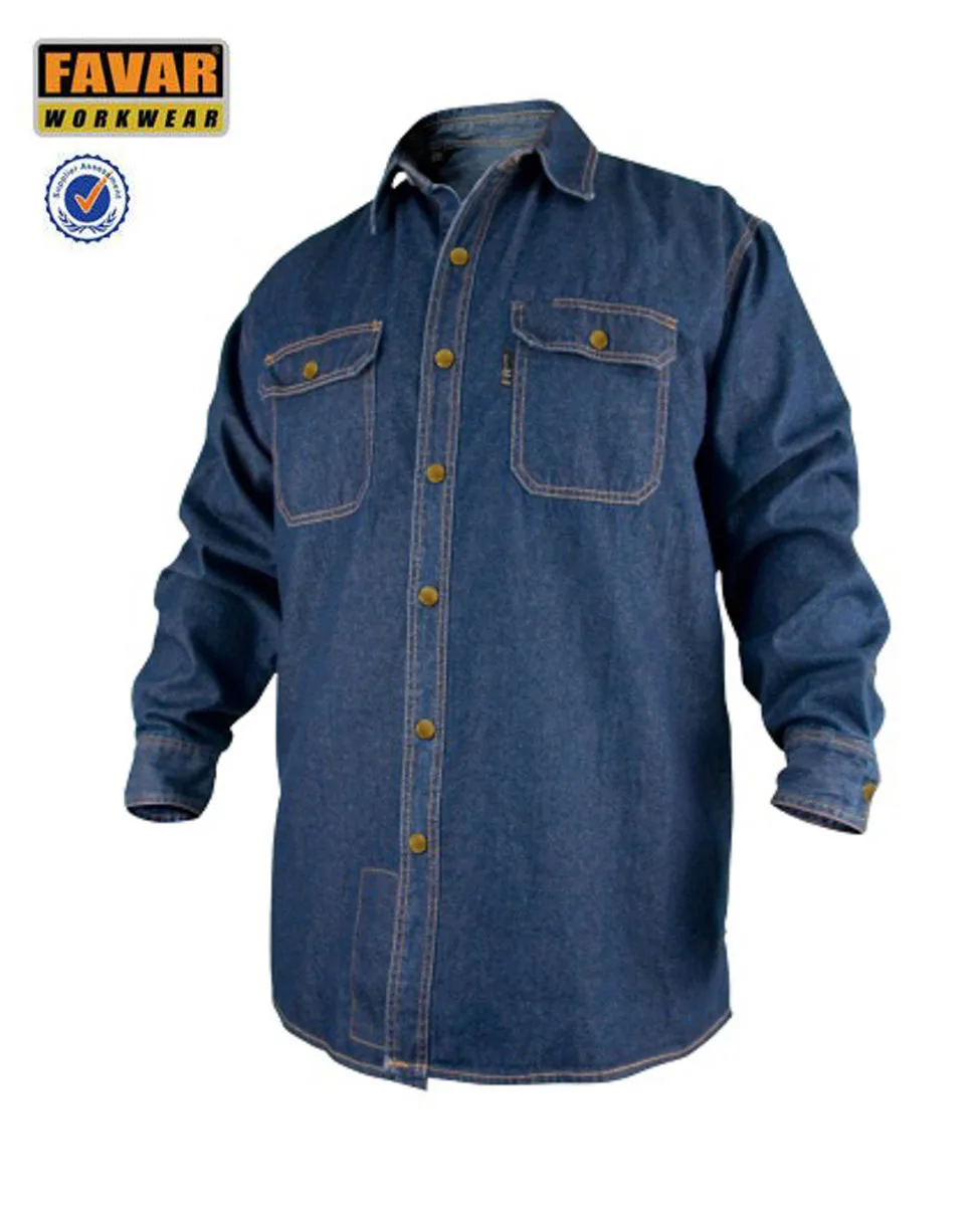 
Long Sleeve FR Cotton Denim light welding Work Shirt 