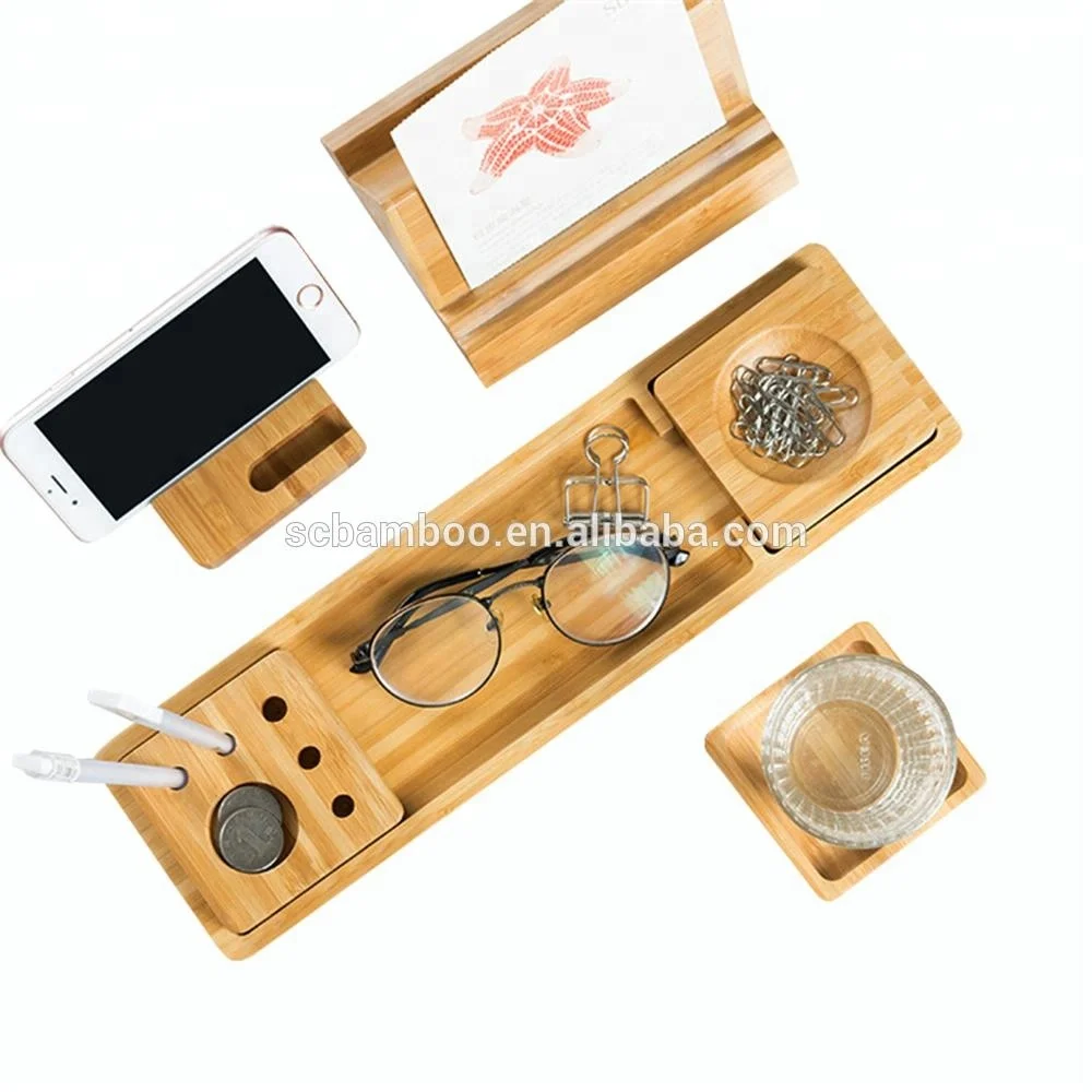 Бамбуковый стол, Набор органайзеров для офиса, оптовая продажа
