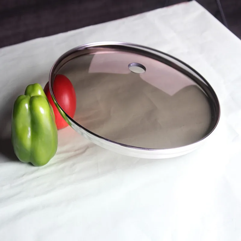 4mm glass lid pan glass lid G type tempered glass lid with 201ss rim and bakelite knob handle for pan frying pan