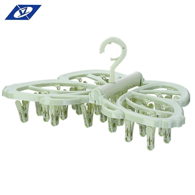 Бабочка 32clips расширяемый стойку ткань пальто пластиковой вешалкой