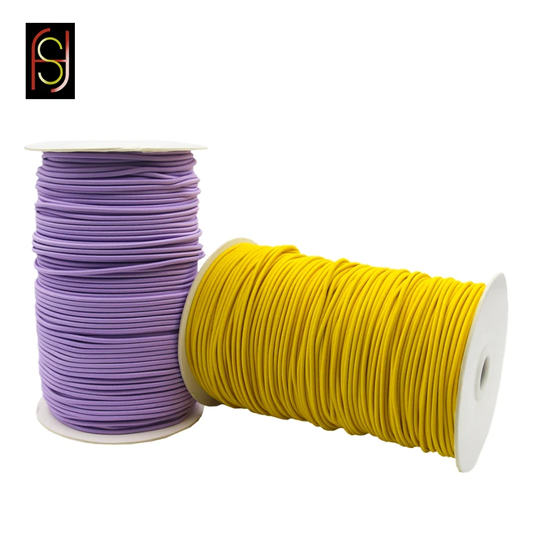 Custom eco-friendly high strength polyester rubber braided round elastic cord