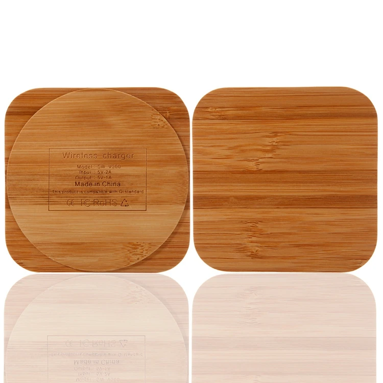 
Bamboo Charger Wood Charger 10W Fast Wireless Charger Pad Qi Standard For All Mobile Phone 