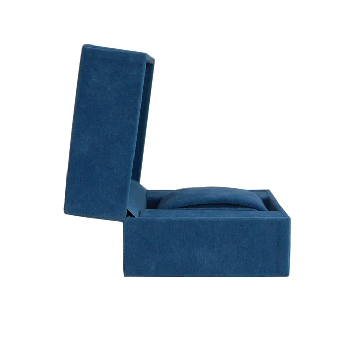Best sellers multi-functional blue velvet plastic jewelry watches display storage case watch case holder one slot