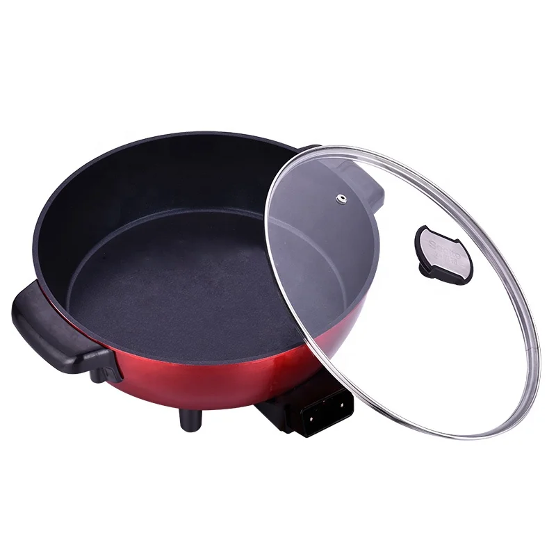 
30cm Round Multifunction Shabu Shabu Frying Pizza Boiling Electric Pan 