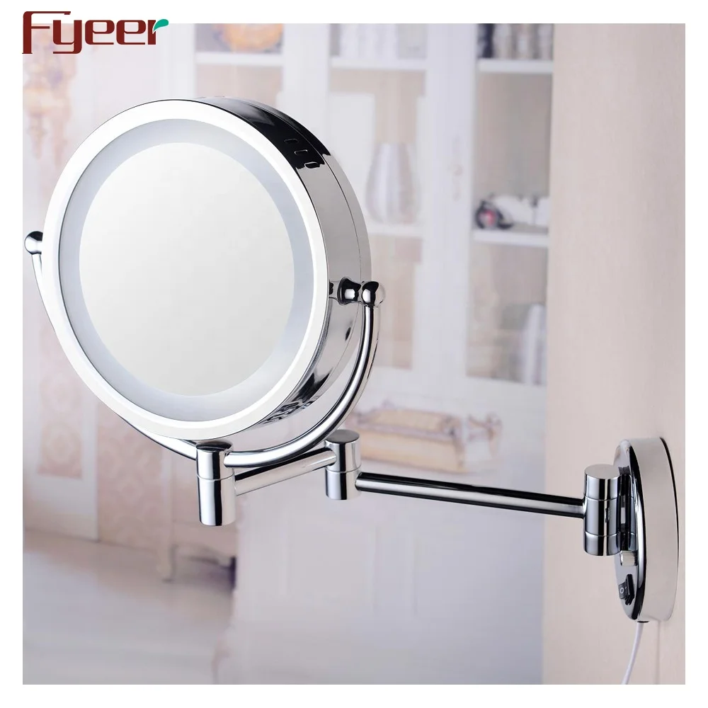 wall mounted lighted cosmetic mirror magnifying makeup mirror with led light
