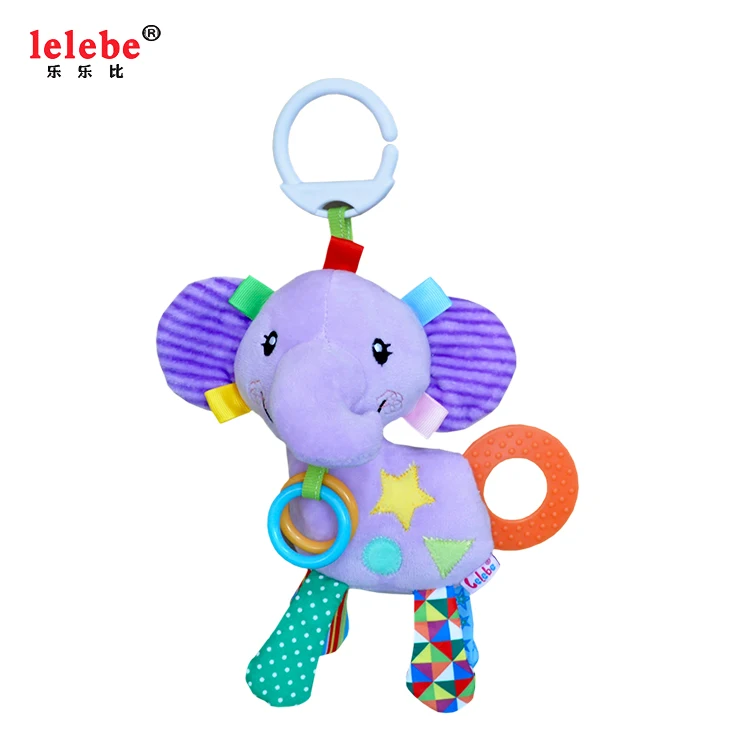 Baby teether doll 2022 OEM wholesale infant rattle plush stuffed toy animals soft doll kids musical multifunction toy