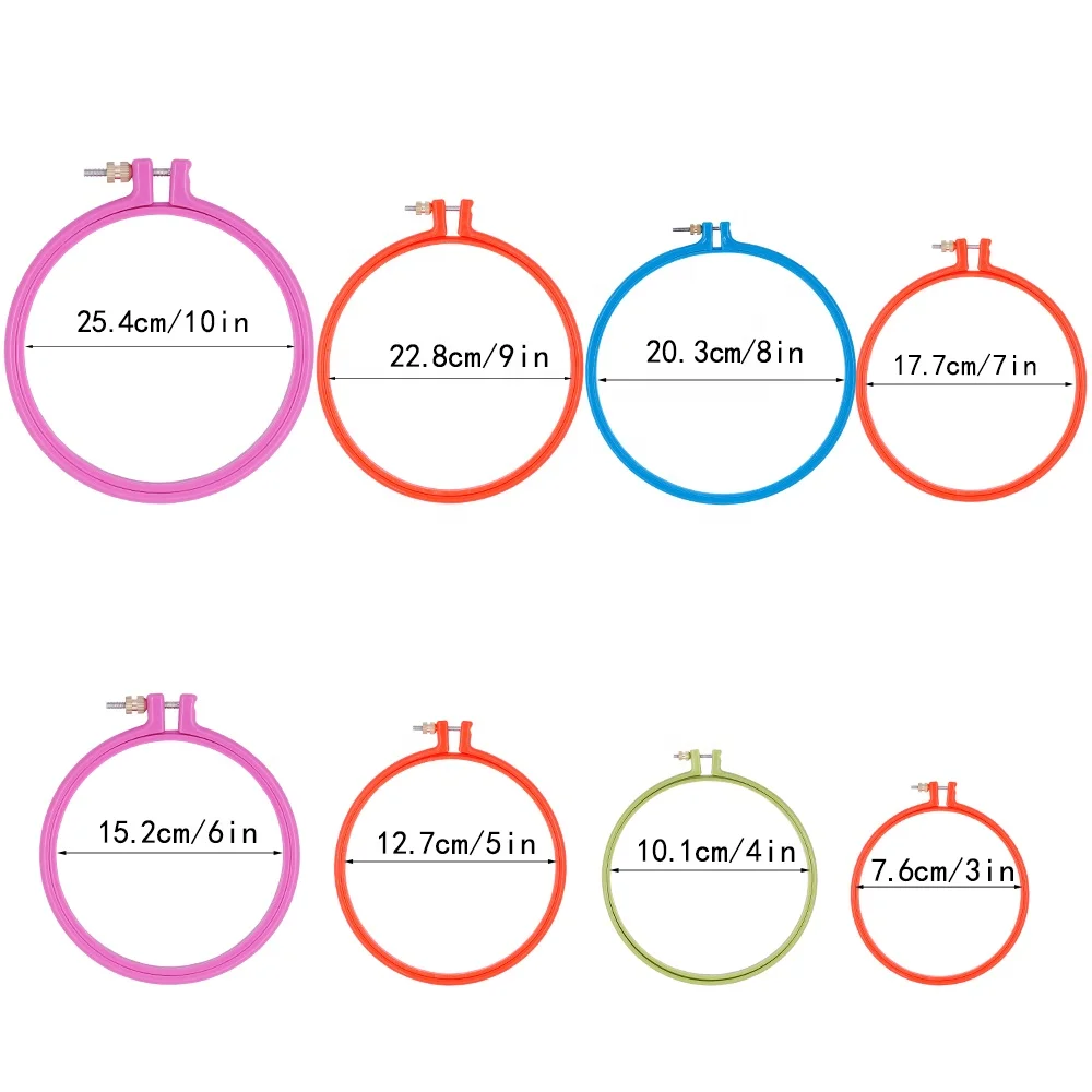 
SKC Cross Stitch Craft DIY Tool Adjustable Embroidery Hoop Handhold Circle Embroidery Plastic Frame Hoop 