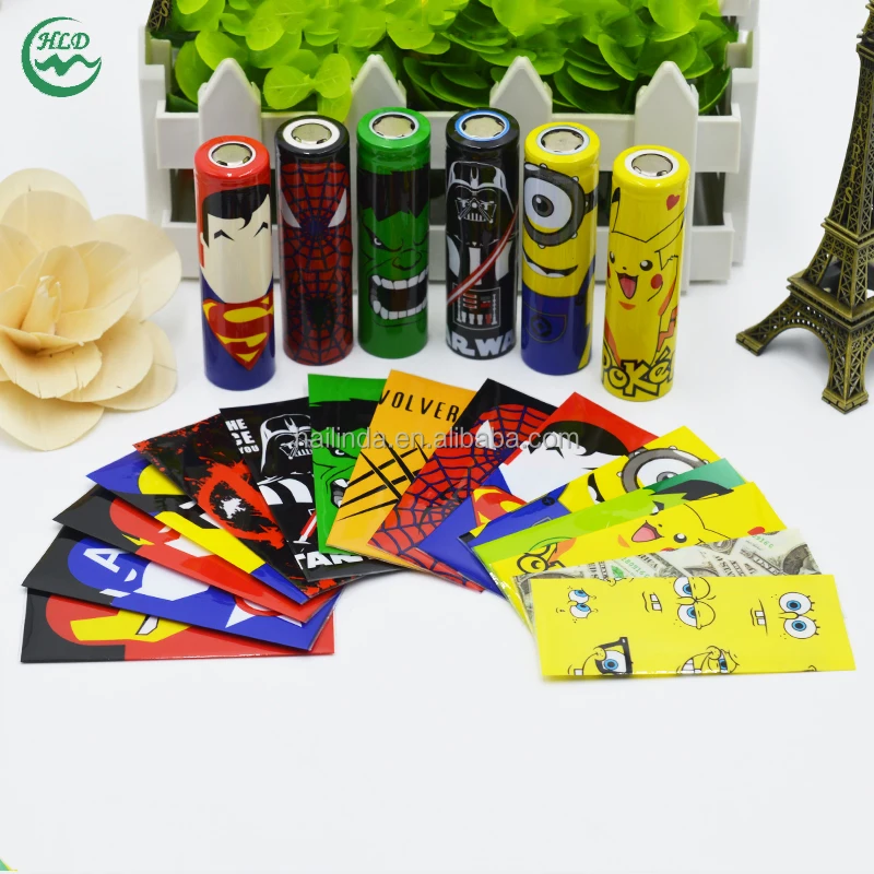 
Wholesale vape Superhero skin wraps for e cigarette 18650 battery case 